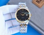 High Quality Replica Longines Black Dial Two Tone Rose Gold Watch 40mm